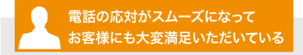 電話の応対がスムーズになってお客様にも大変満足いただいている